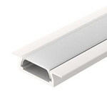 купить Алюминиевый профиль для Ленты K251-3AMWH, Профиль встраиваемый  д/LED лент 3528/5050 (лента <=10мм) +PC матовый+заглушки, белый