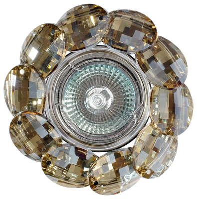 купить Светильники галогенные, точечные со стеклом FT 499 CHSH, Светильник " De Fran ", неповоротный, хром + кристаллы "шампань"