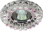 купить Светильники светодиодные декоративные FT 940 CL, Светильник " De Fran " под светодиодную лампу и с торцевой светодиодной подсветкой 12SMD 1,5Вт, хром зеркальный + кристаллы прозрачные 3000К