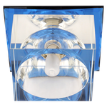 купить Светильники галогенные, точечные со стеклом FT 9256 b, Светильник " De Fran " "Куб", серебро + синий