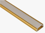 купить Алюминиевый профиль для Ленты K262-2AMG, Профиль накладной  д/LED лент 3528/5050 (лента <=10мм) +PC матовый+заглушки+крепеж-4, Золото