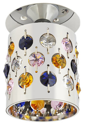 купить Распродажа светильники Галогенные FT 877 m, Светильник " De Fran " "Фигурный" "Подвеска", хром + разноцветные кристаллы