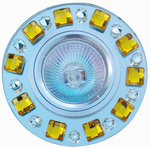купить Светильники галогенные, точечные со стеклом FT 502, Светильник " De Fran "и зеркальные, зеркальный + золотистые кристаллы