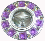 купить Светильники галогенные, точечные со стеклом FT 501, Светильник " De Fran "и зеркальные, зеркальный + сиреневые кристаллы